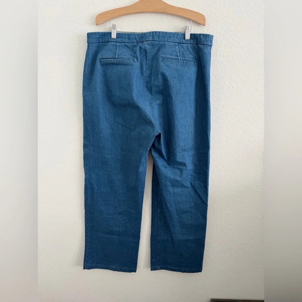 Sezane Wide Leg Jeans Size 14 Dan Trousers In Cyan Size 14 EU 46 - Picture 4 of 7